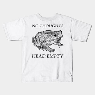 No Thoughts Head Empty Frog Kids T-Shirt